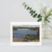 ダム付近の湖のエッジドライブのビュー ポストカード (スタンド正面)