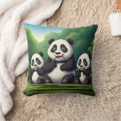 ダメだストップよ、しないストップ：バブ上のパンダ クッション (ブランケット)