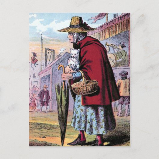 ダメト買ロットザキャットヴィンテージイラストレーション ポストカード (正面)