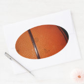 ダメージを受けたフォトエフェクトバスケットボール 楕円形シール (封筒)