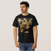 ダメージドール喫煙面白い人形の顔ミーム Tシャツ (正面フル)