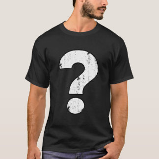 ダメージプロセスのかかったクエスチョンマーク Tシャツ