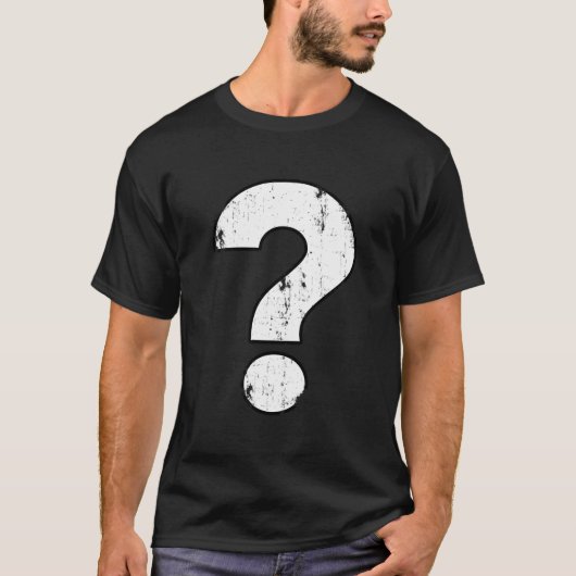 ダメージプロセスのかかったクエスチョンマーク Tシャツ (正面)