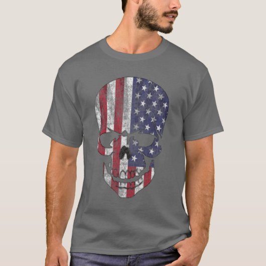 ダメージプロセス アメリカン スカル Tシャツ (正面)