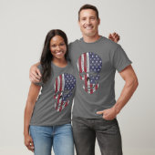 ダメージプロセス アメリカン スカル Tシャツ (ユニセックス)