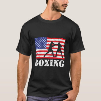 ダメージボクシングUSAアメリカ国旗ボクサーファイター Tシャツ