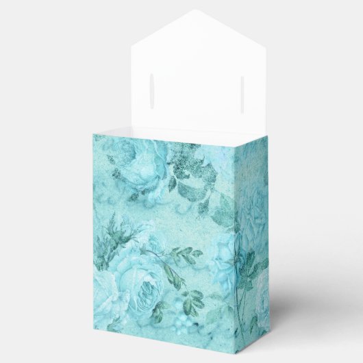 ダメージ加工された青いバラのコラージュ フェイバーボックス (オープン)