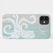 ダメージ加工のターコイズビーチウッドタコモノグラム Case-Mate iPhoneケース (裏面(横))