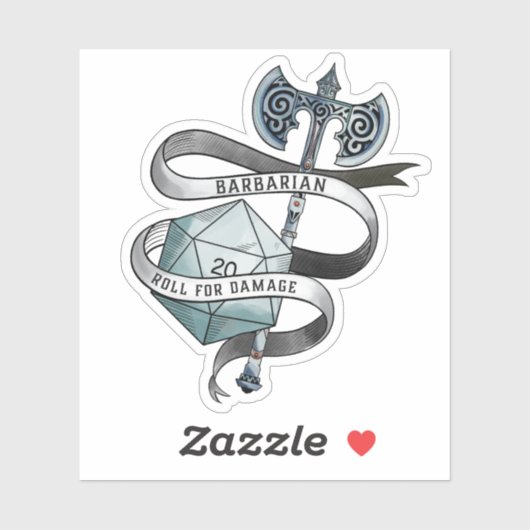 ダメージ転がd20素晴らし斧 シール (シート)