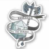 ダメージ転がd20素晴らし斧 シール (正面)