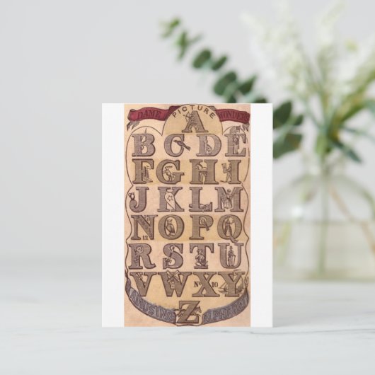 ダメ疑問に思の楽しいアルファベット ポストカード (スタンド正面)
