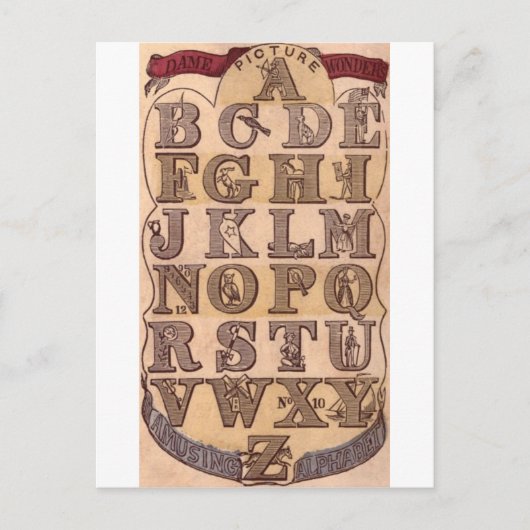 ダメ疑問に思の楽しいアルファベット ポストカード (正面)