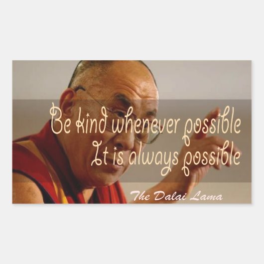 ダライラマのステッカー 長方形シール (正面)