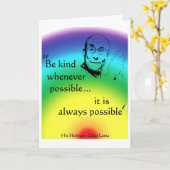 ダライラマ：親切にせよ カード (黄色い花)