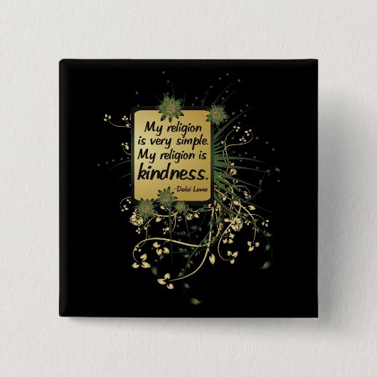 ダライ・ラマの宗教の引用文 缶バッジ (正面)