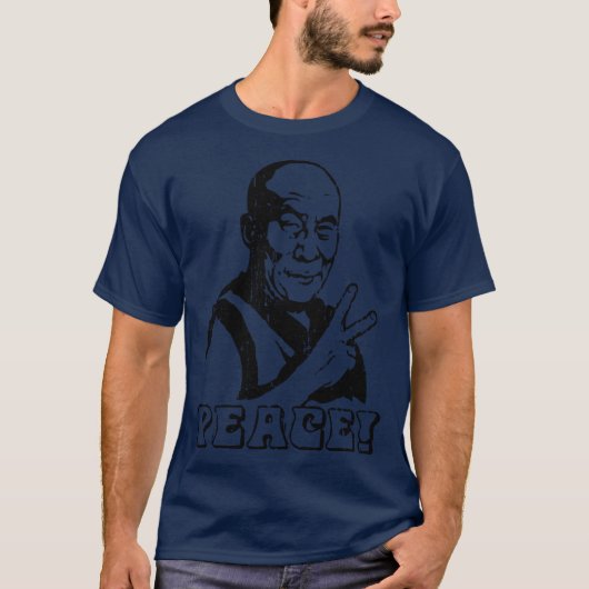 ダライ・ラマ 平和のサイン 少女 Tシャツ (正面)