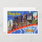 ダラスからの挨拶，テキサス州ヴィンテージ旅行 ポストカード (正面/裏面)