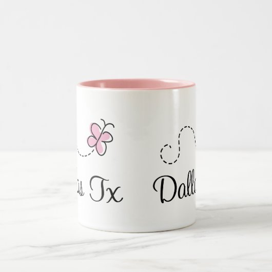 ダラスかわいらしいテキサス州のTシャツ ツートーンマグカップ (中央)