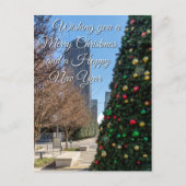 ダラスのクリスマスツリーの挨拶の向こうに ポストカード (正面)