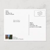 ダラスのクリスマスツリー葉書の横に ポストカード (裏面)