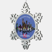 ダラスのグラフィティ スノーフレークピューターオーナメント (右)