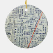 ダラスのヴィンテージの地図 セラミックオーナメント (裏面)