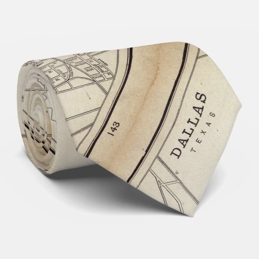 ダラスのヴィンテージ地図(1890) ネクタイ (ロール)