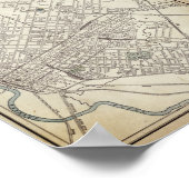 ダラスのヴィンテージ地図(1890) ポスター (角)