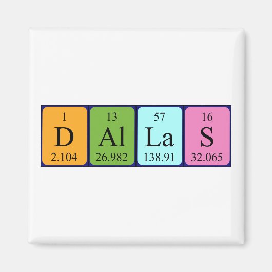 ダラスの期別表名磁石 マグネット (正面)