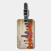 ダラスのTX |の水彩画都市スカイライン ラゲッジタグ (正面縦)