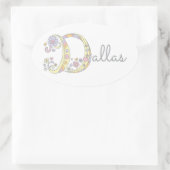 ダラスまたはDラベルで始まる名前 楕円形シール (バッグ)