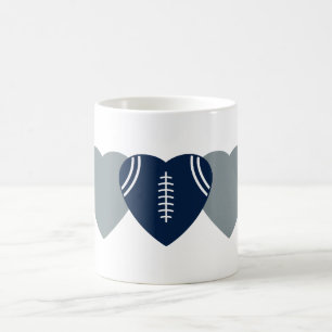 ダラスカウボーイズサッカーハートデザイン コーヒーマグカップ