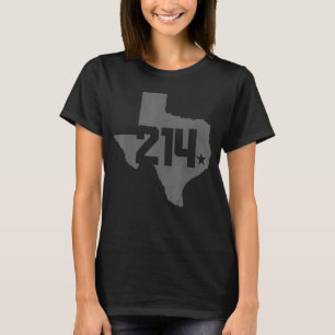 ダラスカウンティ214エリアコードテキサス州セートマッププライド Tシャツ