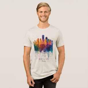 ダラスカラフルテキサス州への美しい献上品 トライブレンドTシャツ