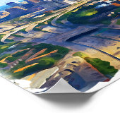 ダラスカラフルテキサス州パノラマシティビュー ポスター (角)