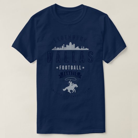 ダラスサッカーファナティックヴィンテージルック文字 Tシャツ (デザイン正面)