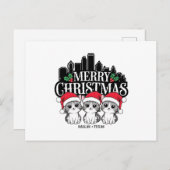 ダラスシティテキサス州メリークリスマスキャッツUSA ポストカード (正面/裏面)