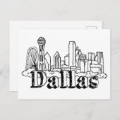 ダラススカイラインアートデザインダラススカイラインデザイン ポストカード (正面/裏面)