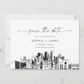 ダラススカイラインウェディング日付カードを保存 招待状 (正面)