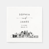 ダラススカイラインモダン結婚のカクテル スタンダードカクテルナプキン (正面)