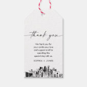 ダラススカイライン結婚ズサンキューユーメッセージカード ギフトタグ (正面)