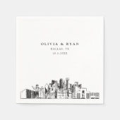 ダラススカイライン結婚ズ紙カクテルナプキン スタンダードカクテルナプキン (正面)