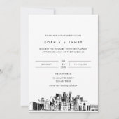 ダラススカイライン結婚式招待状と写真 招待状 (正面)