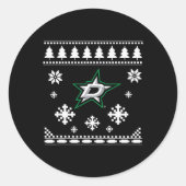 ダラススターズ醜いクリスマスセーター休日 ラウンドシール (正面)