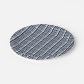 ダラススポーツファンシルバーネイビーブループレイドストライプの ペーパープレート (アングル)