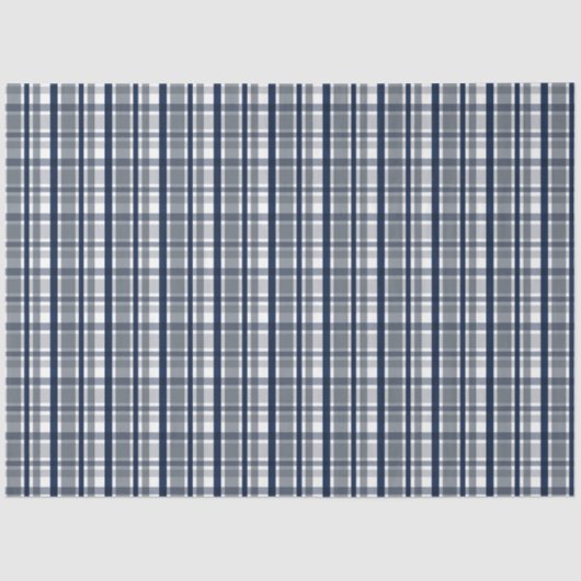 ダラススポーツファンシルバーネイビーブループレイドストライプの 薄葉紙 (正面)