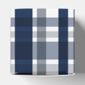 ダラススポーツファンネイビーブルーシルバープレイドストライプの フェイバーボックス (上部)