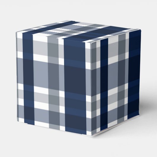 ダラススポーツファンネイビーブルーシルバープレイドストライプの フェイバーボックス (裏面サイド)