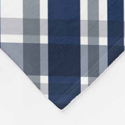 ダラススポーツファンネイビーブルーシルバープレイドストライプの フリースブランケット (角)