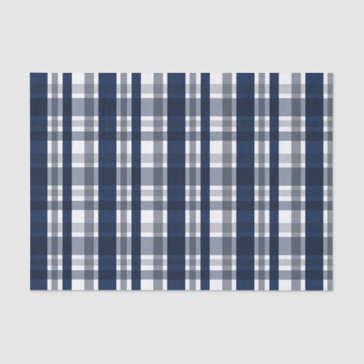 ダラススポーツファンネイビーブルーシルバープレイドストライプの 薄葉紙 (正面)